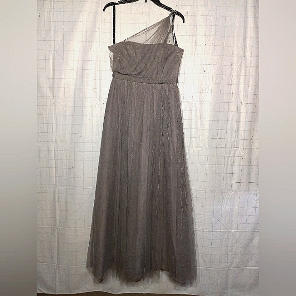 Alfred Angelo Brides maid dress color is morning fog size 6